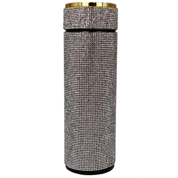 Rhinestone Embellished Insulated Stainless Steel Tumbler Thermal Coffee Cup - Picture 10 of 11